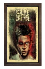 Fight Club Tablosu Kahverengi Ahşap Çerçeve - 100x200