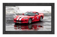 Kırmızı Dodge Viper Tablosu Siyah Ahşap Çerçeve - 45x30