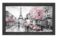 Eiffel  Kulesi Vektörel Tablosu Siyah Ahşap Çerçeve - 70x100