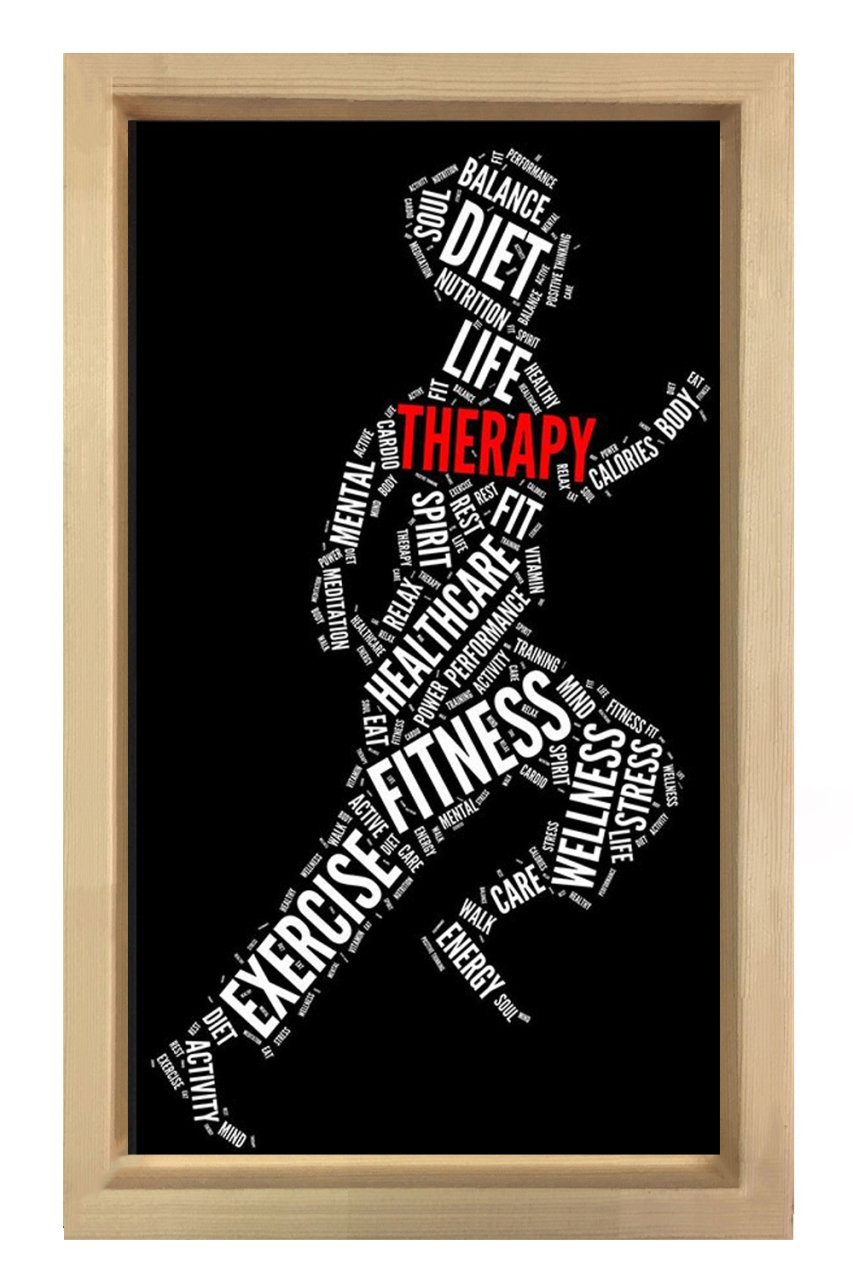Spor Tipografi Tablosu Naturel Ahşap - 50x70