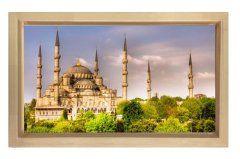 Sultan Ahmet Cami Tablosu Naturel Ahşap Çerçeve - 100x200