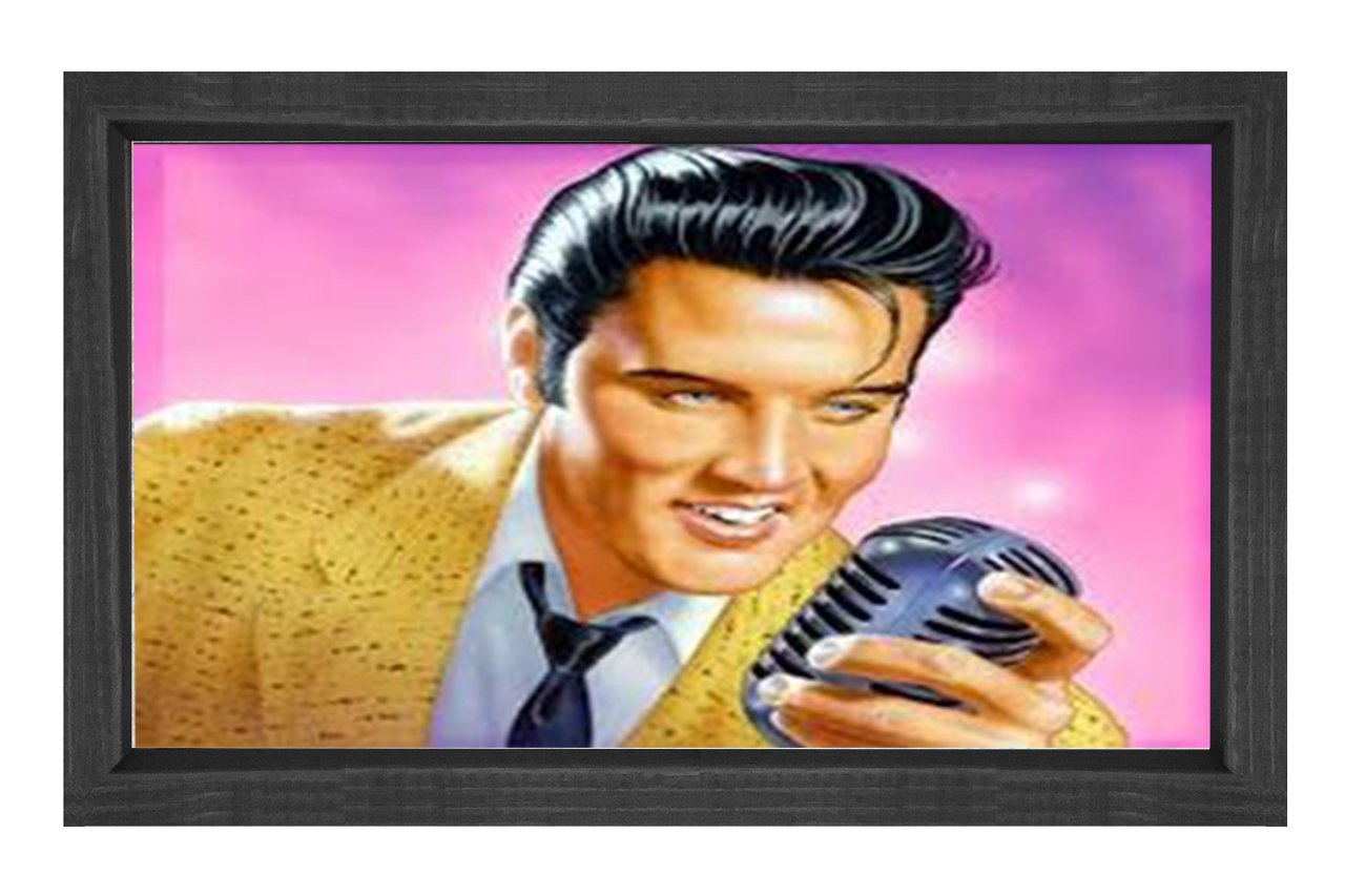 Elvis Presley Tablosu Siyah Ahşap Çerçeve - 45x30