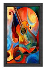 Soyut Reprodüksiyon Tablosu Siyah Ahşap Çerçeve - 40x60