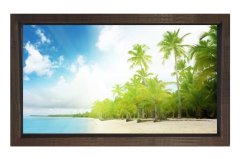 Tropikal Manzara Tablosu Kahverengi Ahşap Çerçeve - 50x70