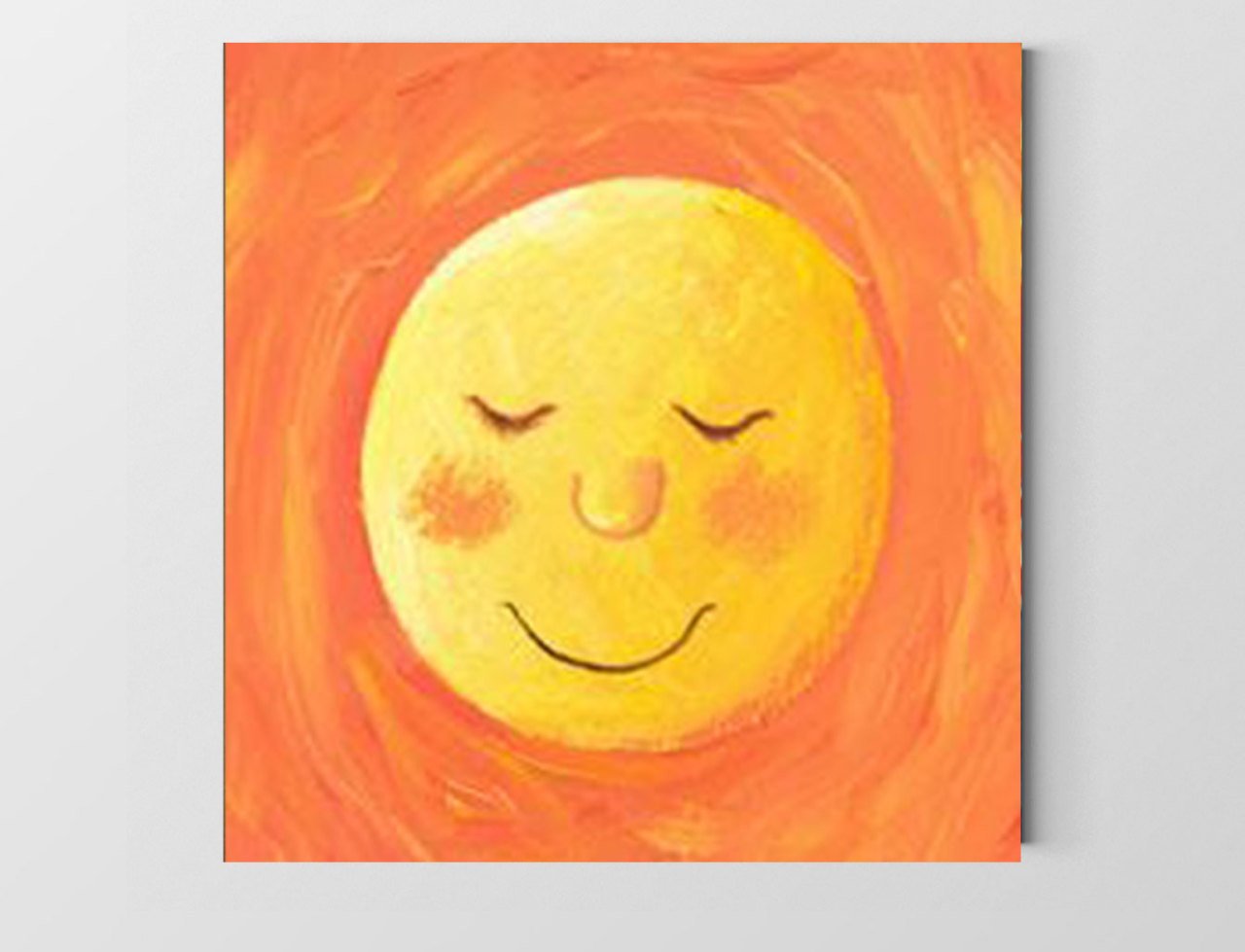 Güneş Gülen Tablosu Çerçevesiz - 70x70