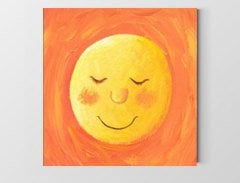 Güneş Gülen Tablosu Çerçevesiz - 70x70