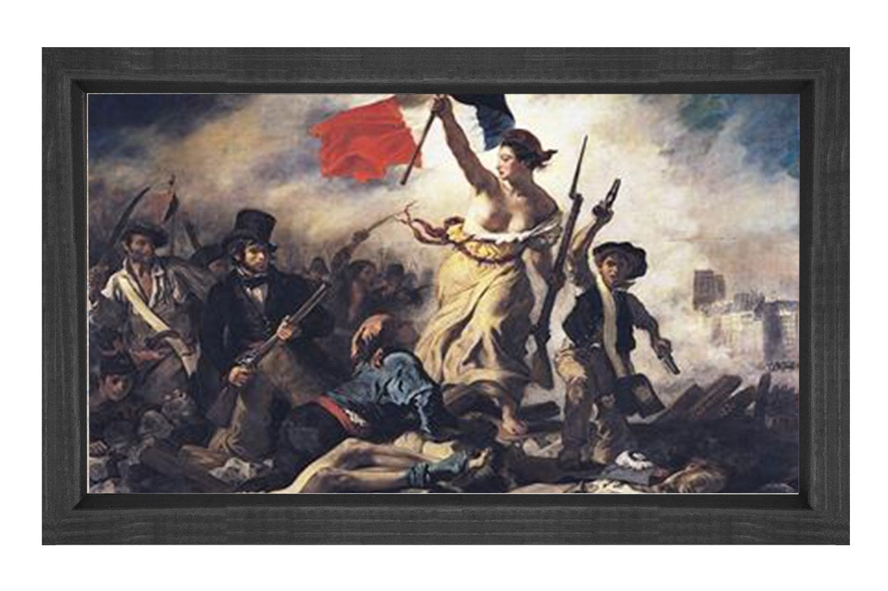 Fransız Devrimi Tablosu Siyah Ahşap Çerçeve - 45x30