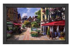 Fransız Sokağı Tablosu Siyah Ahşap - 40x60
