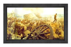 Atatürk  Ve Büyük Taarruz  Tablosu Siyah Ahşap Çerçeve - 70x100
