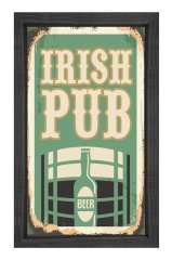 İrish Pub Reklam Afişi Tablosu Siyah Ahşap Çerçeve - 45x30