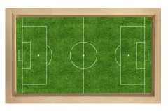 Futbol Sahası Tablosu Naturel Ahşap - 45x30