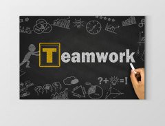 Team Work =Takım Çalışması Tablosu Çerçevesiz - 70x100
