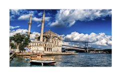 Ortaköy Camii ve Bulutlar Tablosu Çerçevesiz - 50x70