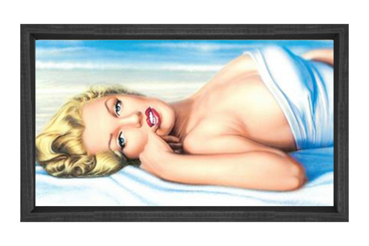 Marilyn Monroe Tablosu Siyah Ahşap Çerçeve - 50x70