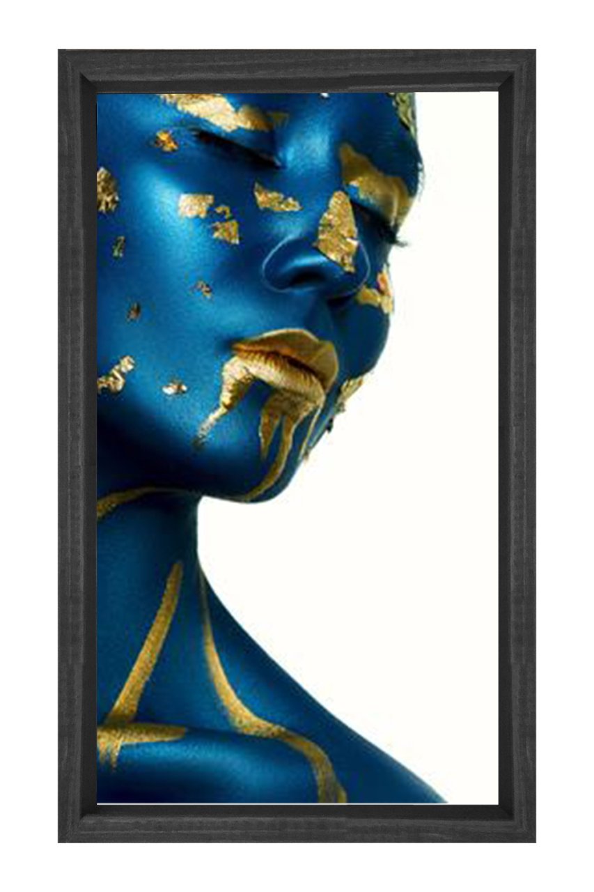 Zenci Kadın Tablosu Siyah Ahşap Çerçeve - 100x200