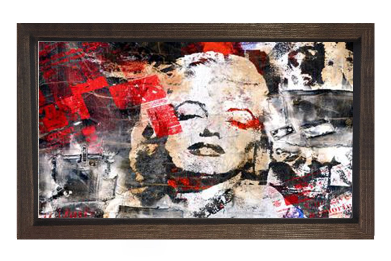 Marilyn Monroe Tablosu Kahverengi Ahşap Çerçeve - 40x60