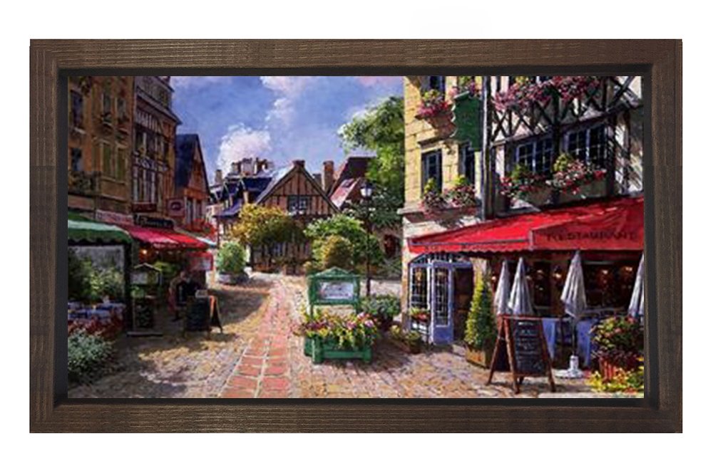Fransız Sokağı Tablosu Kahverengi Ahşap - 100x150