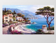 Koy Manzarası Tablosu Çerçevesiz - 50x70