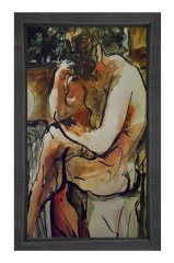 Modern art Tablosu Siyah Ahşap Çerçeve - 50x90