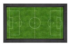 Futbol Sahası Tablosu Siyah Ahşap - 40x60