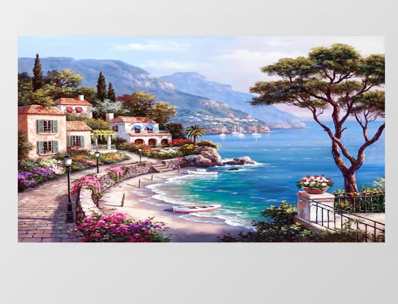 Koy Manzarası Tablosu Çerçevesiz - 70x100