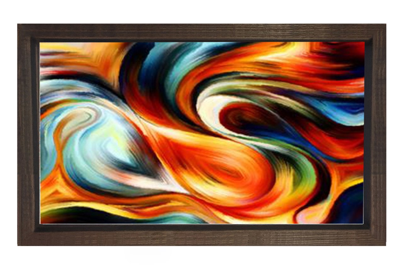 Soyut Reprodüksiyon Tablosu Kahverengi Ahşap - 50x70