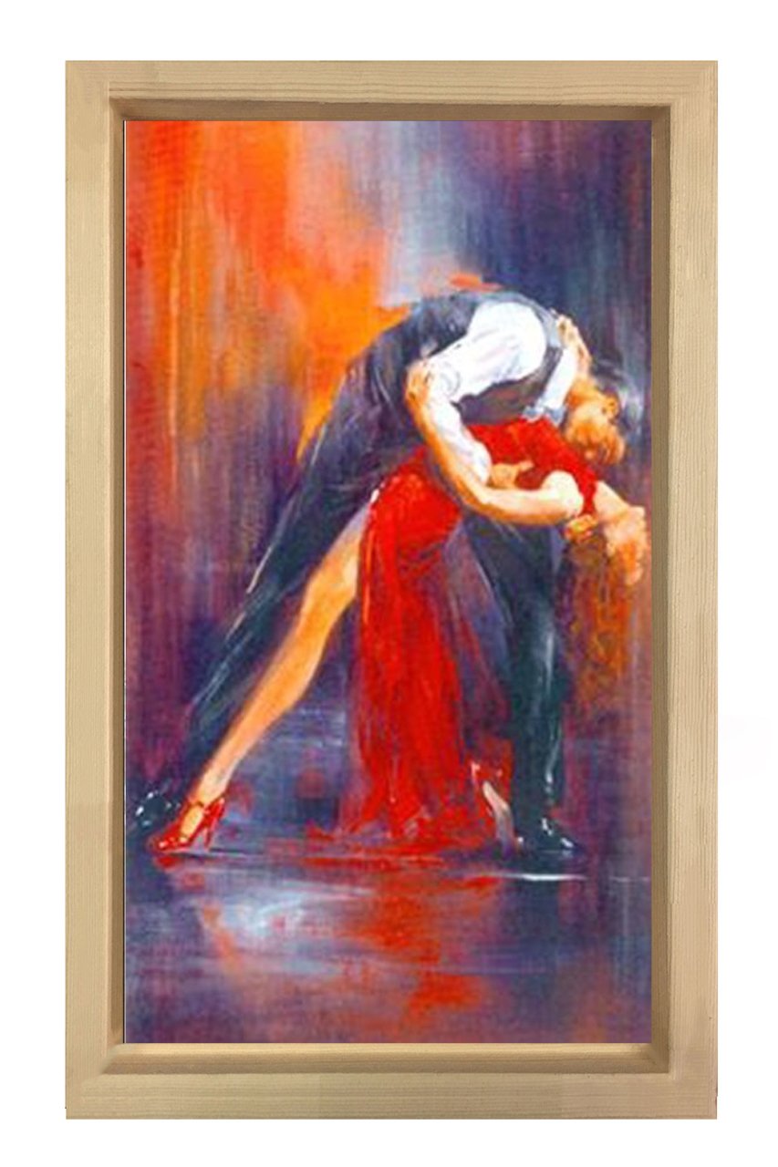 Tango Dansı Tablosu Naturel Ahşap Çerçeve - 70x100