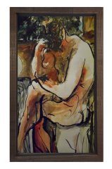 Modern art Tablosu Kahverengi Ahşap Çerçeve - 40x60