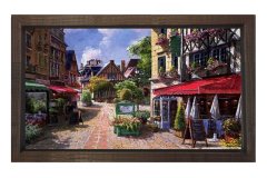Fransız Sokağı Tablosu Kahverengi Ahşap - 70x100
