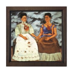 Frida Kahlo Kahverengi Ahşap Çerçeve - 70x70