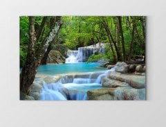Muhteşem Orman Şelalesi Tablosu Çerçevesiz - 70x100