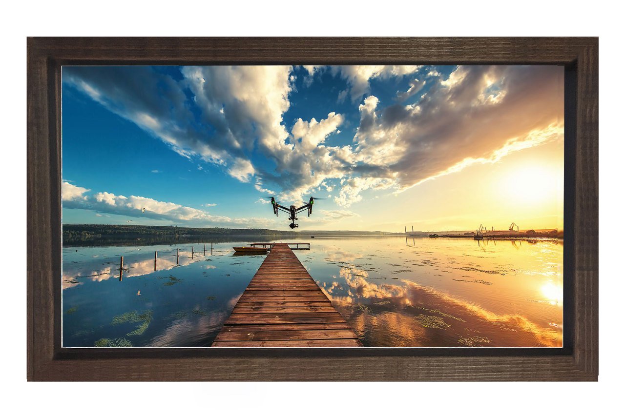 Derinlikli İskele Gün Doğumu Tablosu Kahverengi Ahşap Çerçeve - 100x200