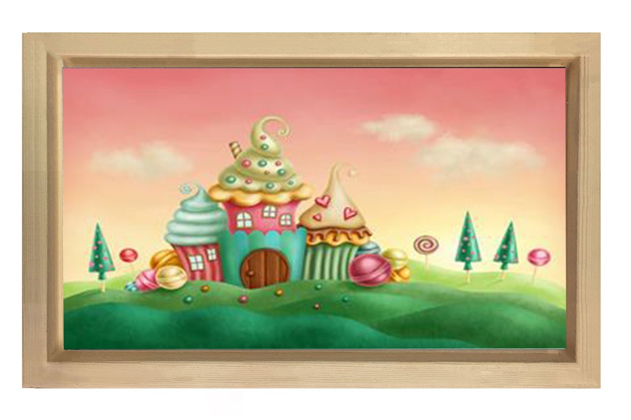 Pastalı Ev Diyarı Tablosu Naturel Ahşap Çerçeve - 50x90