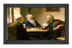 Kumar Oynayan Adamlar Tablosu Siyah Ahşap Çerçeve - 100x150
