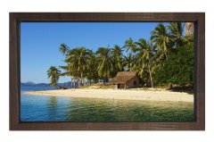 Tropikal Manzara Tablosu Kahverengi Ahşap Çerçeve - 40x60