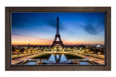Eiffel  Kulesi Paris Tablosu Kahverengi Ahşap Çerçeve - 100x200