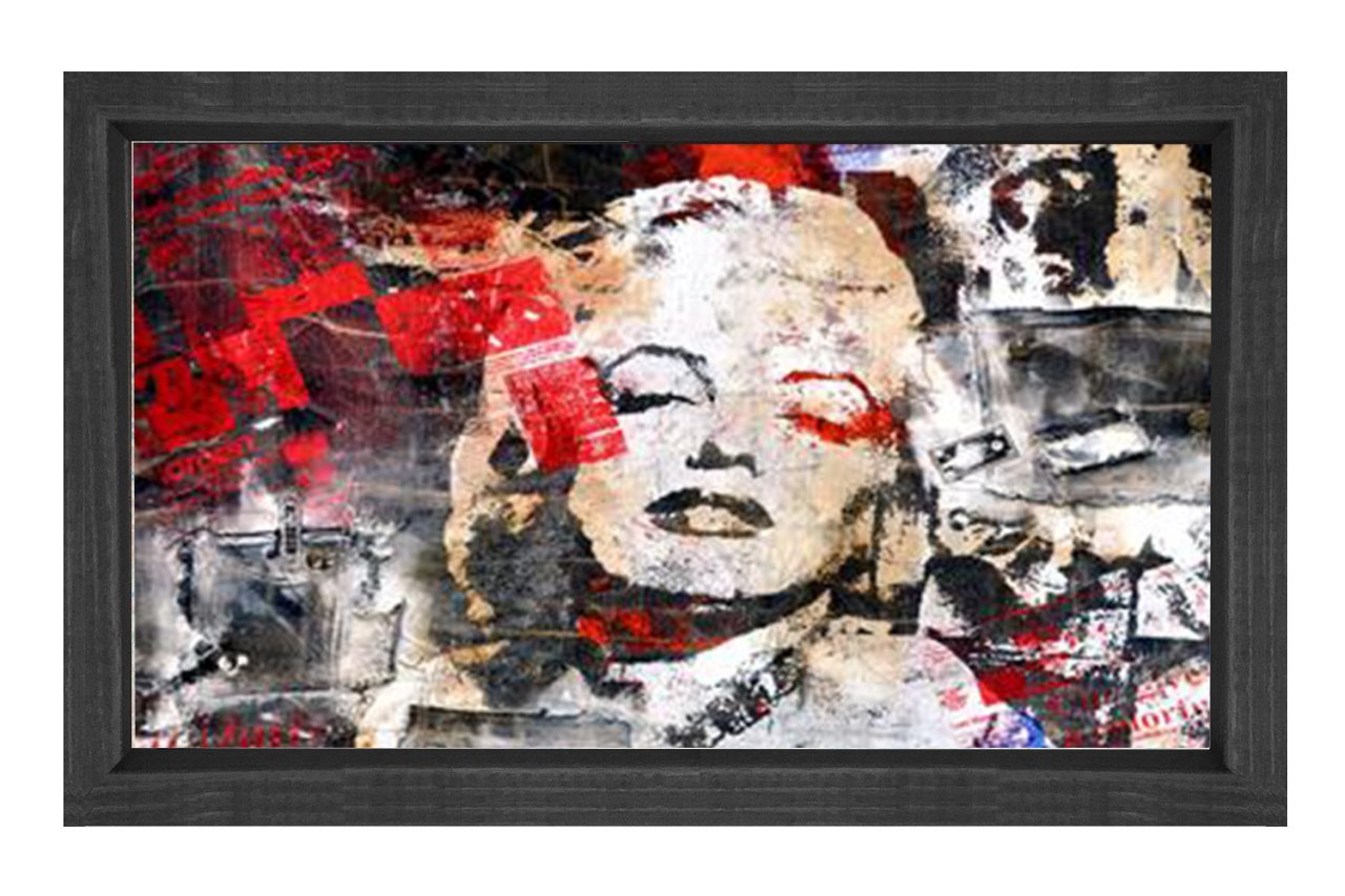 Marilyn Monroe Tablosu Siyah Ahşap Çerçeve - 45x30