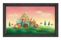 Pastalı Ev Diyarı Tablosu Siyah Ahşap Çerçeve - 100x200