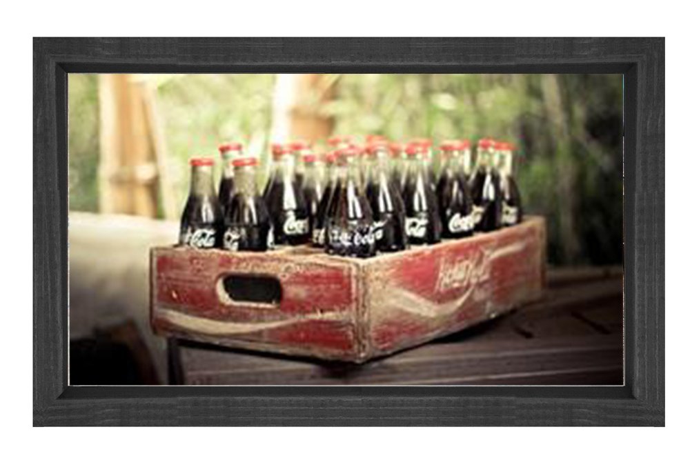 Coke Colalar  Tablosu Siyah Ahşap - 40x60