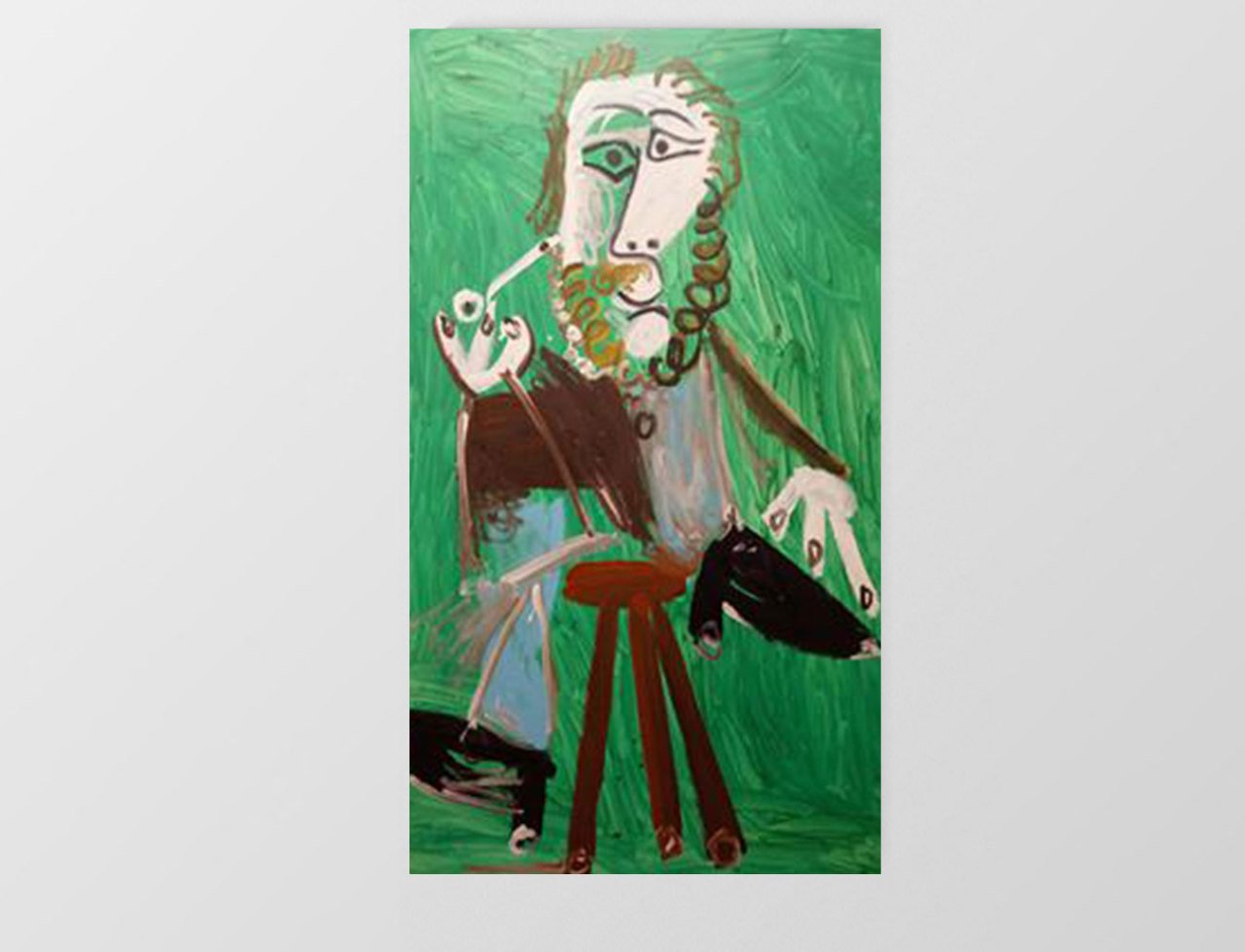 hombre sentado con pipa Tablosu Çerçevesiz - 100x200