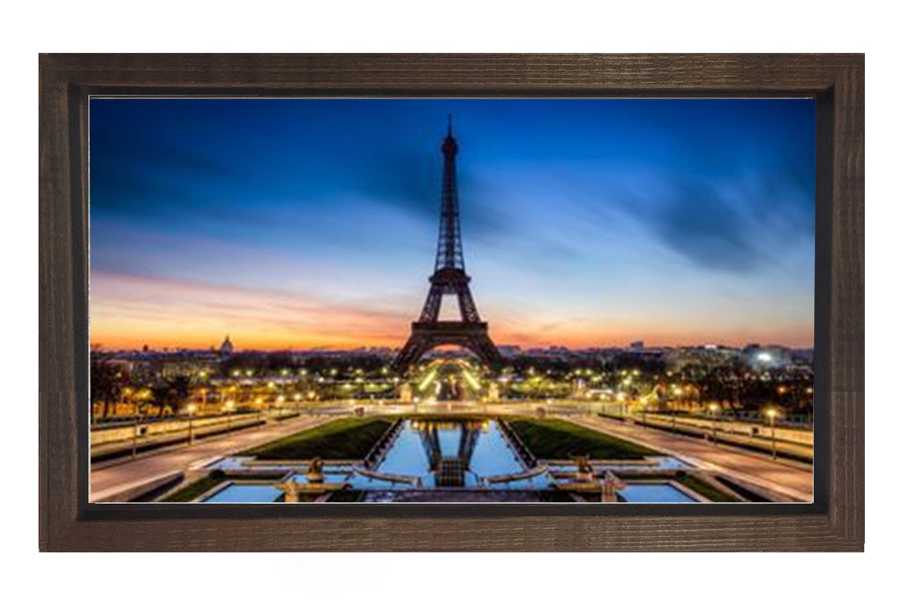 Eiffel  Kulesi Paris Tablosu Kahverengi Ahşap Çerçeve - 50x70