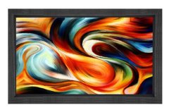 Soyut Reprodüksiyon Tablosu Siyah Ahşap - 50x70