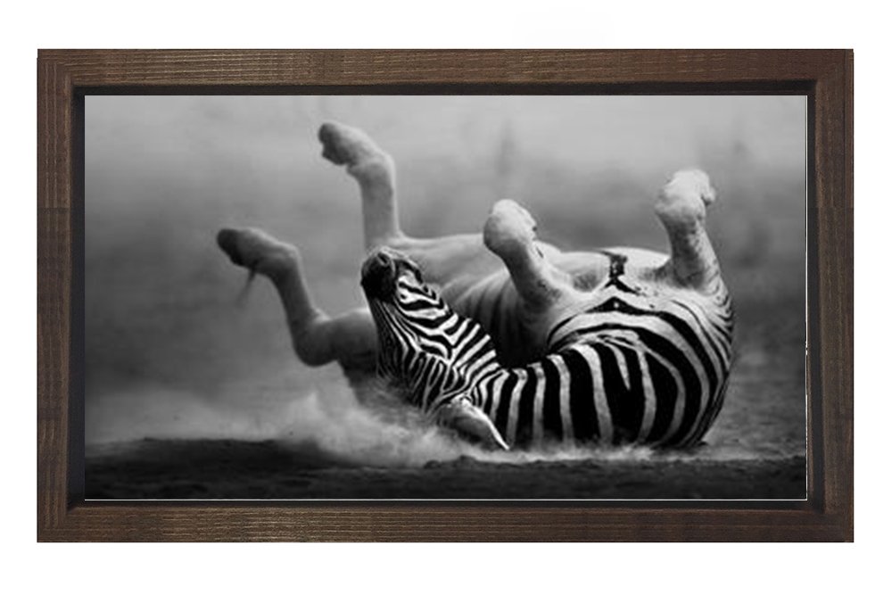 Zebra Tablosu Kahverengi Ahşap - 50x90