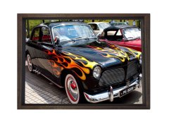 Volvo Amazon Tablosu Kahverengi Ahşap - 45x30