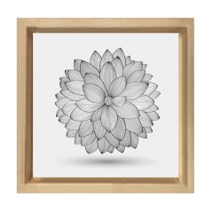 Çiçek Boyama Tablo Tablosu Naturel Ahşap Çerçeve - 30x30