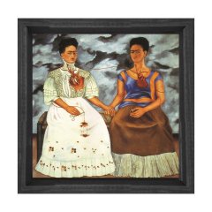 Frida Kahlo Siyah Ahşap Çerçeve - 40x40