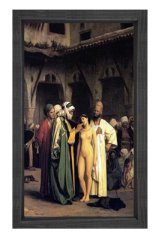 Köle Pazarı Tablosu Siyah Ahşap Çerçeve - 50x90
