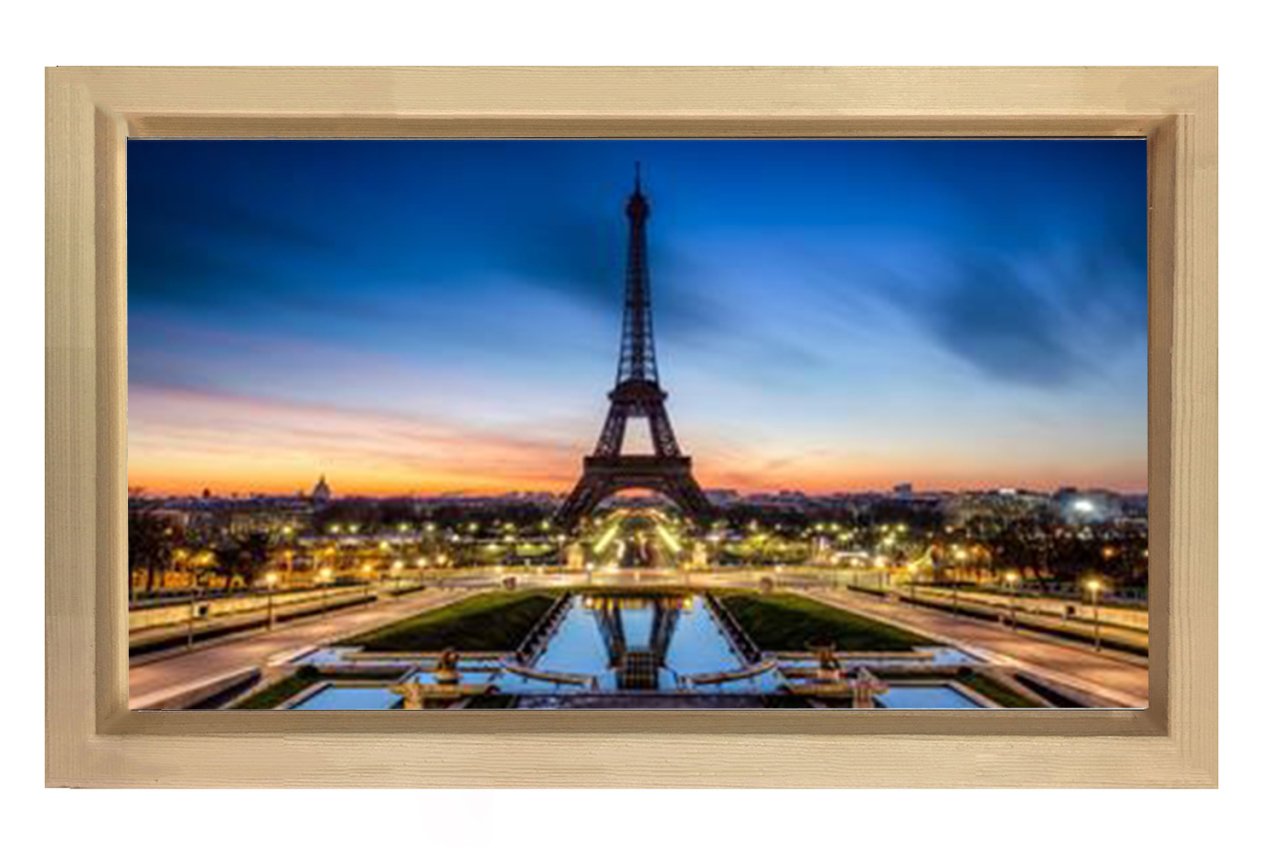 Eiffel  Kulesi Paris Tablosu Naturel Ahşap Çerçeve - 100x200