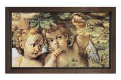 Melekli Bahçe Tablosu Kahverengi Ahşap Çerçeve - 40x60