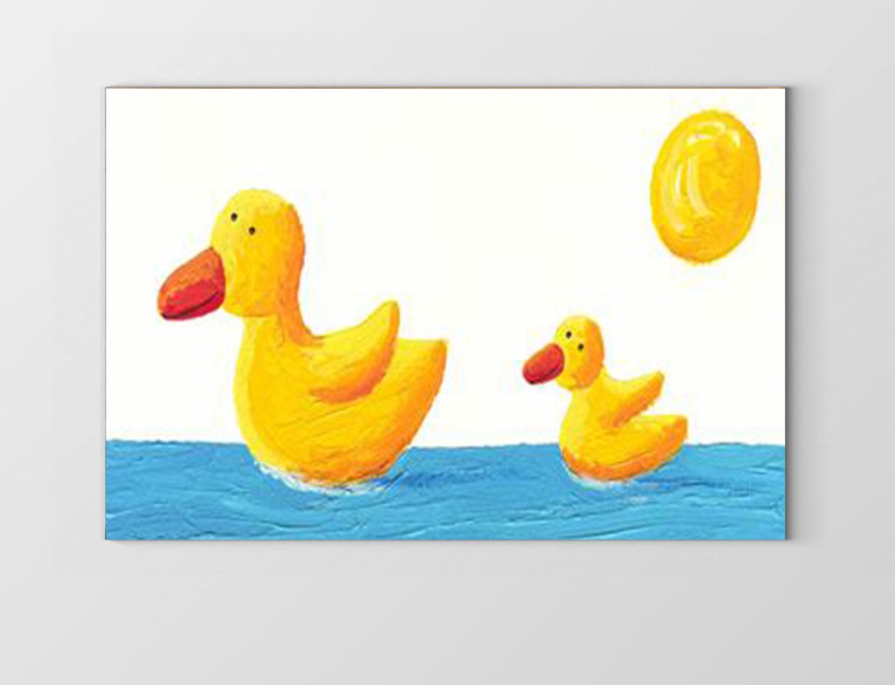 Sarı Cik Cikler Yüzerken Tablosu Çerçevesiz - 50x90